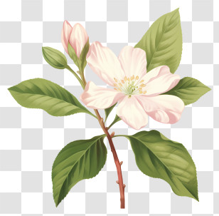 Pink Apple Blossom - Apple Blossom Flower Illustration Transparent PNG
