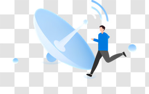 Running Man - Man Running With Satellite Dish Transparent PNG