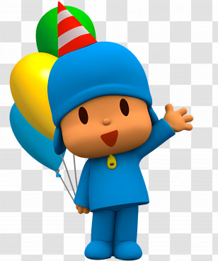 Pocoyo - Cartoon Boy With Balloons Transparent PNG