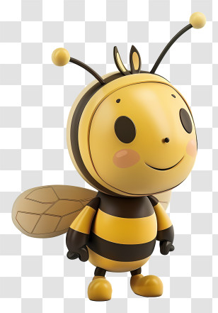 Maya The Bee - Cute 3D Cartoon Bee Character Transparent PNG