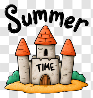 Summer Logo Word - Summer Time Sandcastle Illustration Transparent PNG
