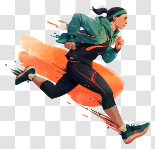 Running - Running Woman In Sportswear Transparent PNG