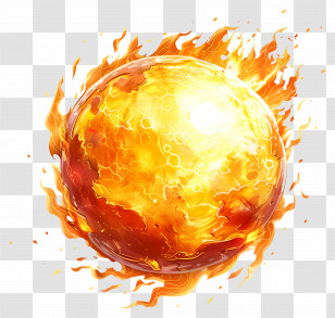 Fireball - Fiery Sun Orb Illustration Transparent PNG