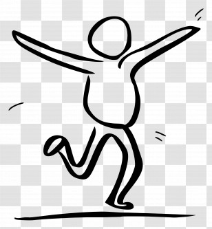 Stick Figure Jumping - Stick Figure Running Illustration Transparent PNG