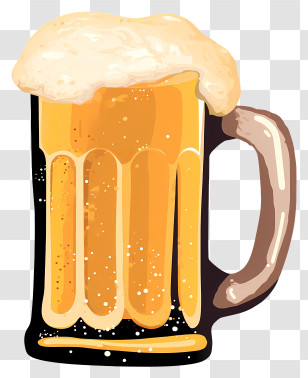 Beer - Glass Of Beer With Foam Illustration Transparent PNG