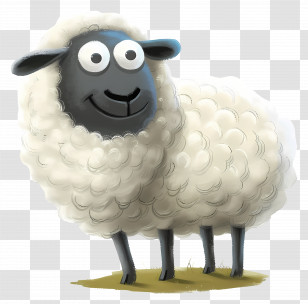 Sheep Cartoon - Smiling Cartoon Sheep Illustration Transparent PNG