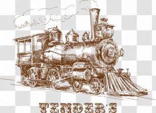 Train Rail Transport Painting Line Art Locomotive Transparent PNG