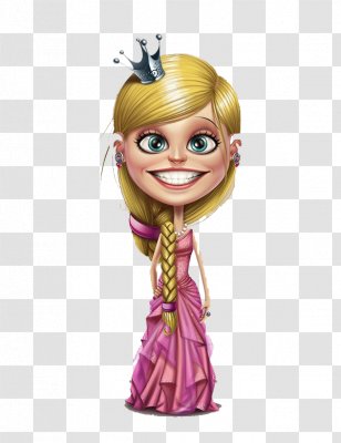 Cartoon Illustration - Art - Pink Princess Transparent PNG