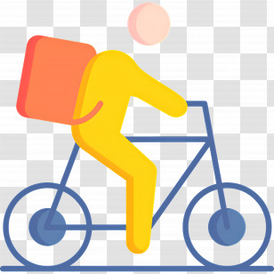 Delivery Boy - Delivery Person On Bicycle Cartoon Illustration Transparent PNG