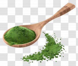 Wooden Spoon - Green Powder In A Wooden Spoon Transparent PNG