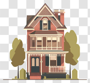 House - Victorian Style House Illustration Transparent PNG