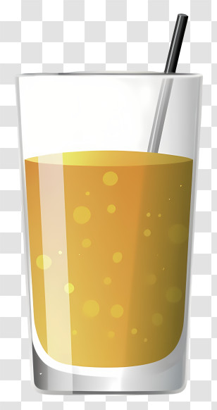 Cartoon - Glass Of Refreshing Orange Juice Transparent PNG