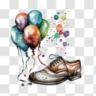 Men Leather Shoes
 - Shoe With Colorful Balloons Illustration Transparent PNG