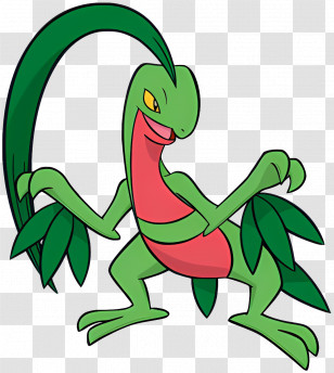 Grovyle - Cartoon Green Lizard Transparent PNG