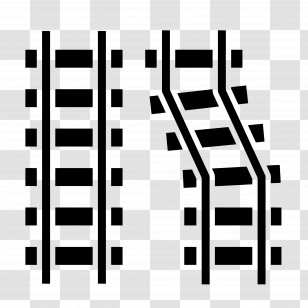 Train Tracks - Railway Tracks With Switch Transparent PNG