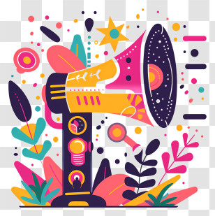 Megaphone - Colorful Megaphone Illustration Transparent PNG