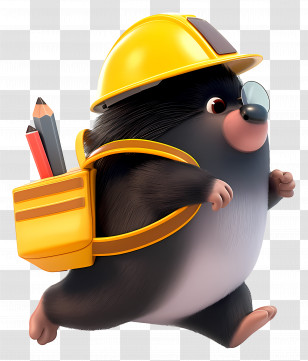 Cute Cartoon Moles - Mole With Construction Gear Transparent PNG