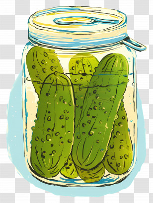 Cute Pickle - Jar Of Pickles With Cucumber Illustration Transparent PNG