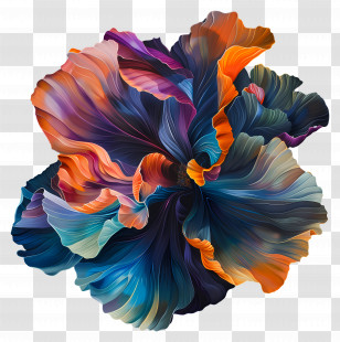 Iridescence - Colorful Abstract Flower Illustration Transparent PNG