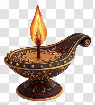 Diya Lamp - Decorative Oil Lamp For Diwali Celebrations Transparent PNG