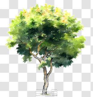 Leaf - Vibrant Watercolor Tree Artwork Transparent PNG