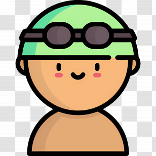 Swimmer - Swimmer Emoji With Goggles Illustration Transparent PNG