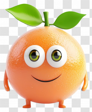 3d Grapefruit - Smiling Orange With Eyes Transparent PNG