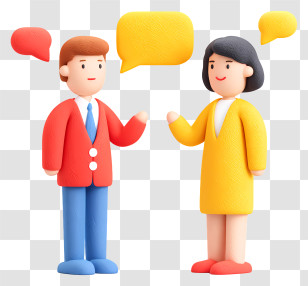 Business People Doing Discussion - Cartoon People Having A Conversation Transparent PNG