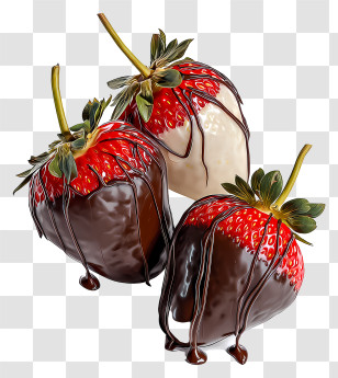 Chocolate Covered Strawberries - Chocolate-Covered Strawberries Transparent PNG
