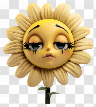 Flower - Sad Cartoon Sunflower Illustration Transparent PNG