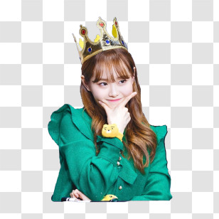 Kpop - Woman In Green Dress Wearing Crown Transparent PNG