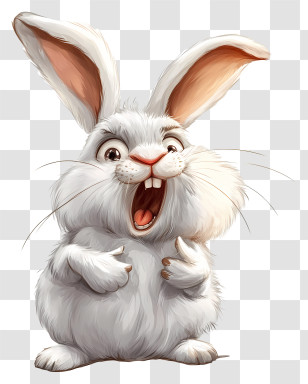Quirky Bunny - Cartoon Rabbit With Big Ears Transparent PNG