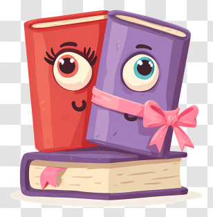 Books With Eyes - Cute Cartoon Books With Faces Transparent PNG