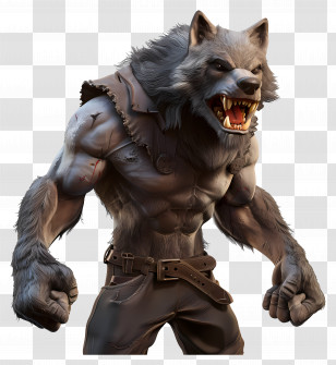 Werewolf - Muscular Werewolf Illustration Transparent PNG