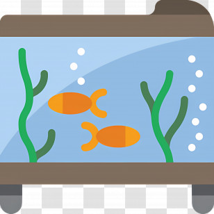 Fish Tank - Fish Tank With Two Orange Fish Transparent PNG