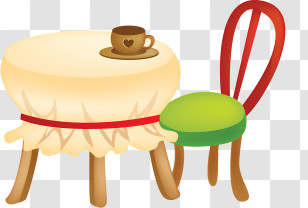 Chair - Decorative Table And Chair With Coffee Cup Transparent PNG