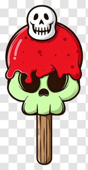 Halloween Ice Cream - Skull Ice Cream For Halloween Treat Transparent PNG