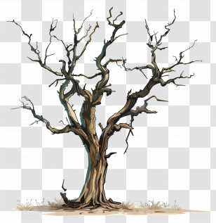 Dead Tree - Leafless Old Tree Illustration Transparent PNG