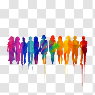 Proud - Colorful Silhouettes Of People Transparent PNG
