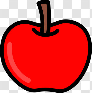 Apple - Bright Red Apple Cartoon Illustration Transparent PNG