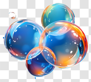 Multicolored Paints Soap Bubbles - Colorful Soap Bubbles With Iridescent Reflection Transparent PNG