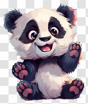 Adorable Cartoon Panda - Cute Cartoon Panda Bear Illustration Transparent PNG