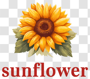 Sunflower Logo - Yellow Sunflower Illustration With Text Transparent PNG