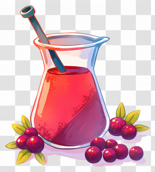 Red Juice - Berry Juice With Berries Transparent PNG