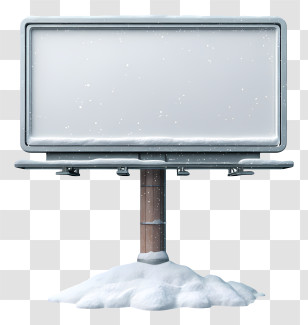 Snowy Billboard - Snowy Blank Billboard Mockup Transparent PNG