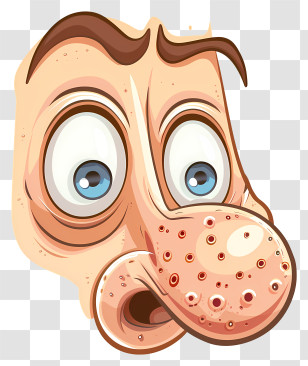 Nose - Surprised Cartoon Face Transparent PNG