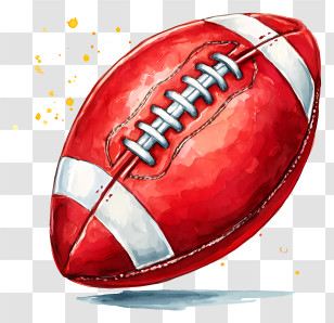 Watercolor Football - Red Football For Sports Transparent PNG