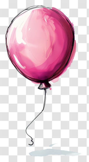 Pink Balloon - Pink Balloon Illustration For Celebration Transparent PNG