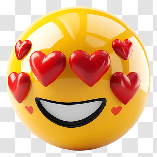 Emoji - Heart-Eyed Emoji Full Of Love Transparent PNG