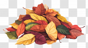 Pile Of Leaves - Colorful Pile Of Autumn Leaves Transparent PNG